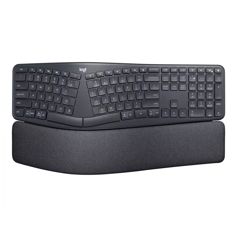 Logitech ERGO K860 - Tastatur - Kabellos - 2,4 GHz, Bluetooth 5.0 - QWERTY - Spanisch - Graphit
