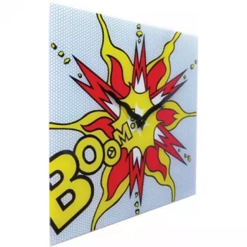 NeXtime Uhr 8173 Boom, 43x43 cm, Wanduhr, Rot/Gelb/Weiß