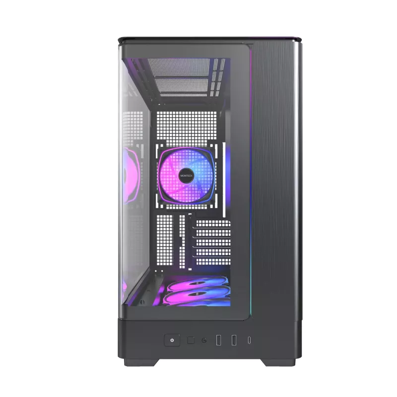 PC-Gehäuse Montech KING 15 PRO Schwarz — Midi-Tower für micro ATX / Mini-ITX