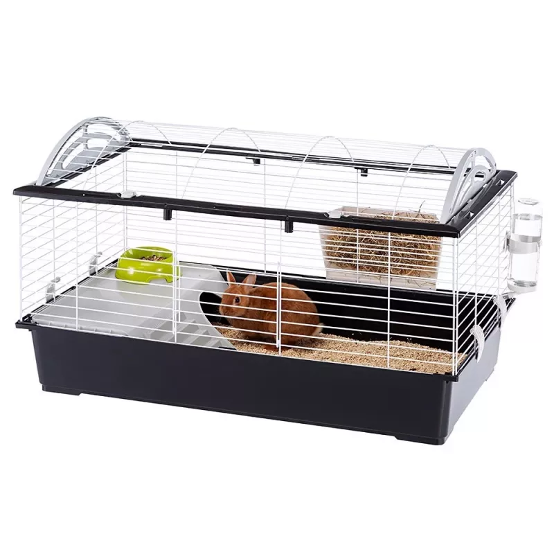 Käfig FERPLAST Casita 100 für Kaninchen und Meerschweinchen, Metall/Kunststoff, 960×570×560 mm, Taupe/Weiß