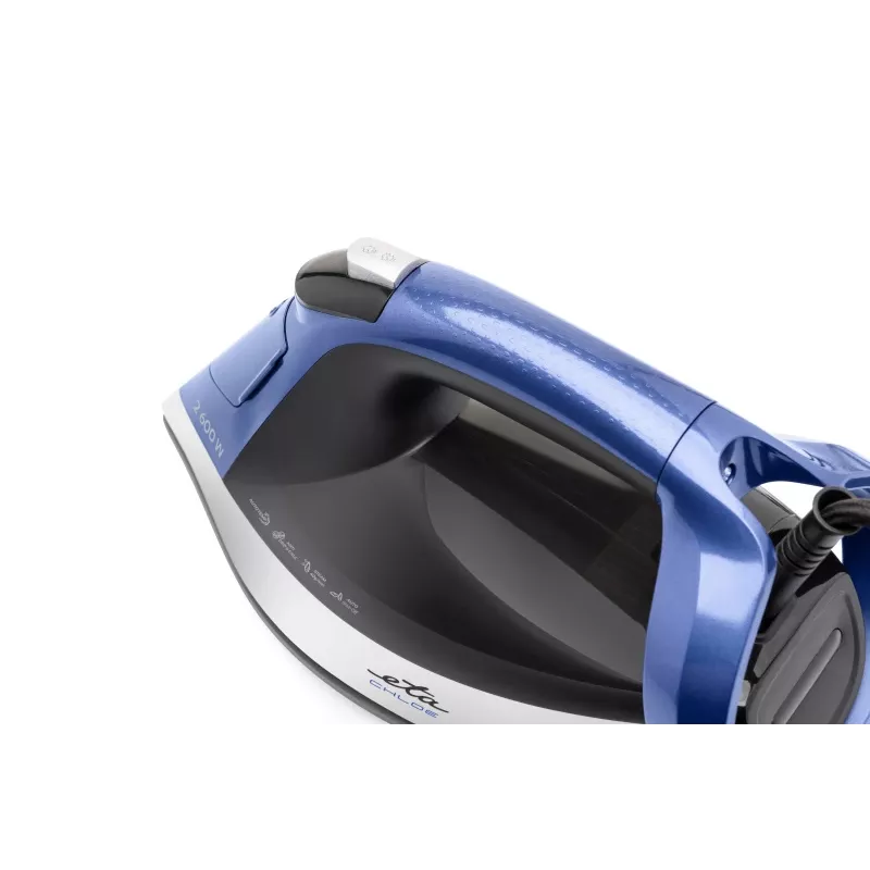 ETA Dampfbügeleisen | ETA227690000 Chloe | Dampfbügeleisen | 2600 W | Wassertankkapazität 350 ml | Dauerdampf 40 g/min | Silber/Blau