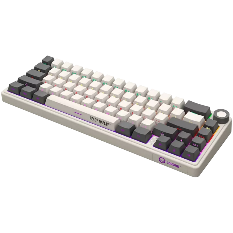 Kabellose mechanische Gaming-Tastatur LORGAR KBP70MW 65%-Layout Beige