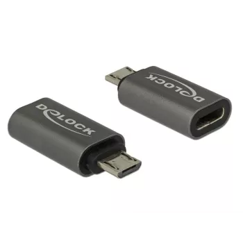 DeLOCK - USB-Adapter - USB-C (W) auf Micro-USB Typ B (M) - USB 3.1 Gen 1 - 2,8 cm - Anthrazit (65927)