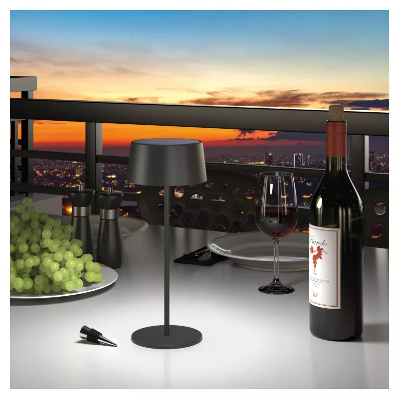 LED Tischleuchte RealPower TableLight 300 4W Schwarz Solar