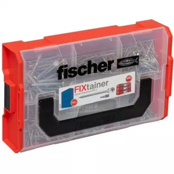 Schraubenset FISCHER FixTainer PowerFast II, 702 Stück, Vollgewinde, galvanisch verzinkt