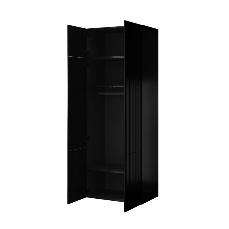 Kleiderschrank cama meble PAFOS 2D BASE 90×55,5×45 cm Schwarz matt, 2-türiger Rahmen
