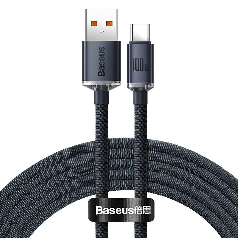 Baseus Crystal Shine Kabel USB auf USB-C, 100W, 2m (schwarz)