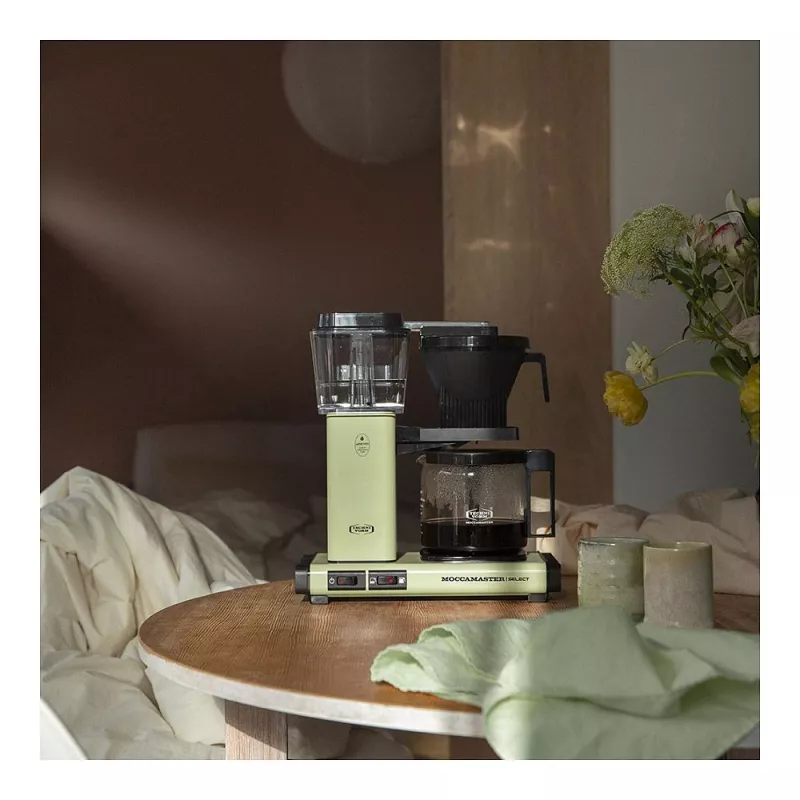 Filterkaffeemaschine MOCCAMASTER KBG Select — 1,25 l Wassertank, Kapazität für 10 Tassen, Edelstahl, pastellgrün
