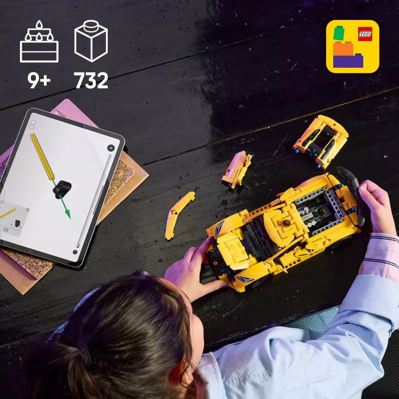 LEGO Technic Corvette Stingray 42205 2-in-1 Cabrio- und Coupé-Modell, 732 Teile, 80×270×140 mm