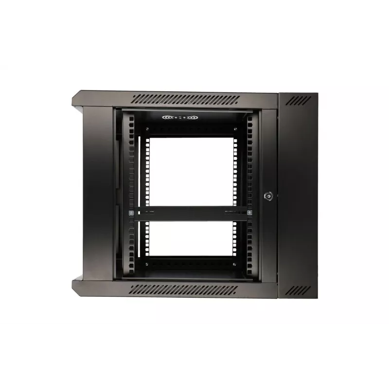 Extralink Rackmount-Gehäuse 6U 600x600 AZH Schwarz wandmontiert, schwenkbar