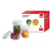 Vakuum-Lebensmittelbehälter-Set Solis 92278 — sechseckig 700 ml, 1,4 L, 2 L, weiß/transparent, geeignet für Kühl- und Gefrierschrank