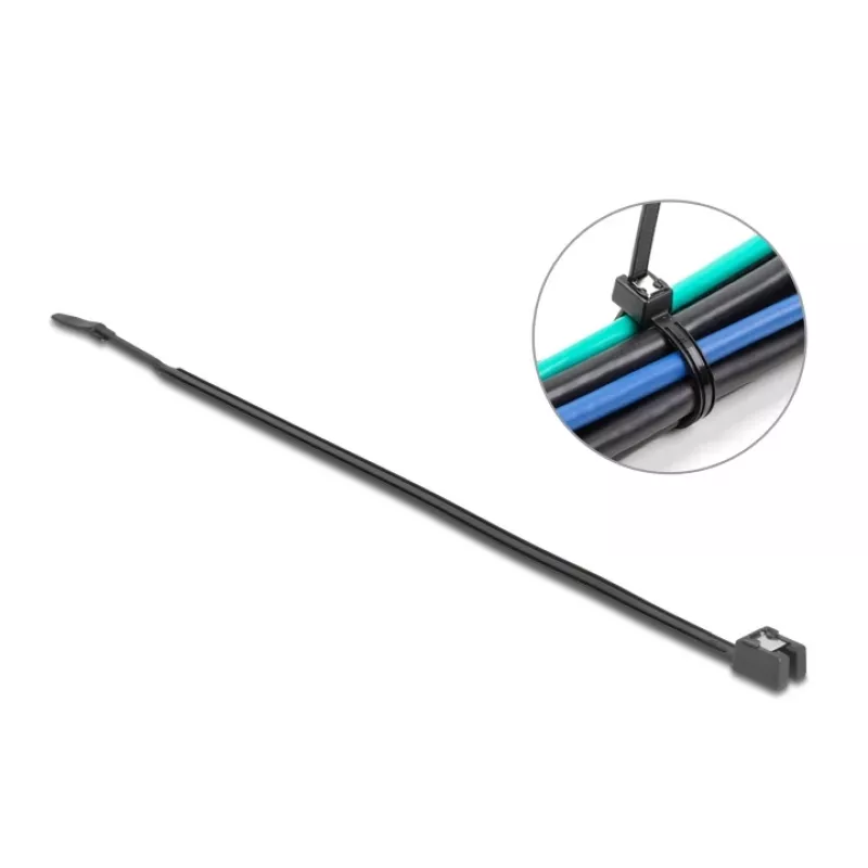 Kabelbinder DeLOCK 200x4,8 mm 50 Stück Schwarz