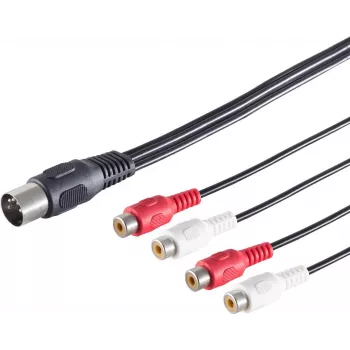 ShiverPeaks Diodenstecker 10231 5-polig auf 4 Cinch Kabeladapter, 0,20 m