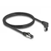 Netzwerkkabel DeLOCK RJ45 Cat.8.1 90° Aufwärts gewinkelt / Gerade 1 m Schwarz