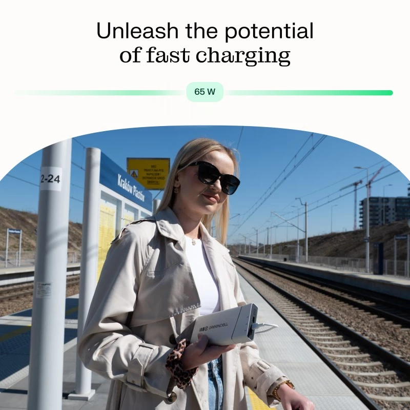 Tragbarer Akku Grün Cell BPLGC20P 20800 mAh Lithium-Ionen, USB-C PD 65W, 2x USB-C + 1x USB-A, Aluminiumgehäuse