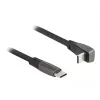 DeLOCK USB 2.0 Flachbandkabel USB Type-C Stecker auf USB Type-C Stecker abgewinkelt PD 3.0 60 W 14 cm schwarz