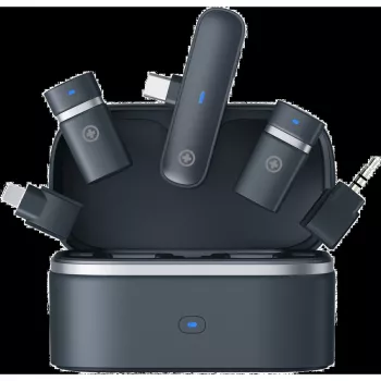 Drahtloses Mikrofon-Kit Plusonic PS-TDS9 mit USB-C-, Lightning- und 3,5-mm-Anschlüssen