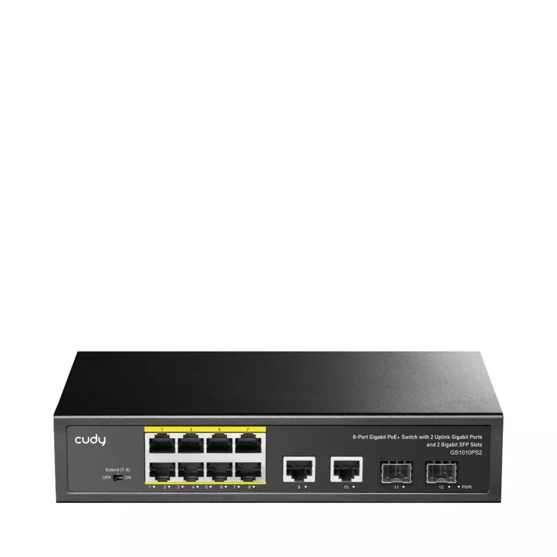 Cudy GS1010PS2 Netzwerk-Switch Unmanaged Gigabit Ethernet (10/100/1000) Power over Ethernet (PoE) Schwarz