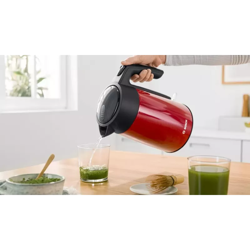 Elektrischer Wasserkocher Bosch TWK7L464 – 1,7 L Fassungsvermögen, 2400 W, rot, Kunststoffgehäuse