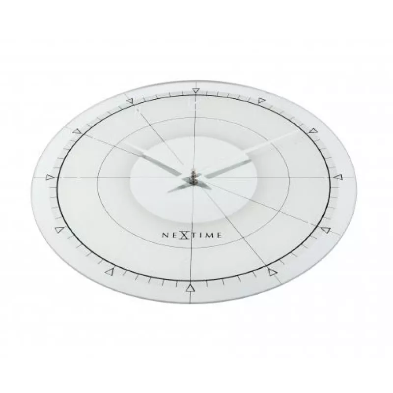 NeXtime Uhr 8125 Fancy Round, Ø43 cm, Wand, Weiß/Silber