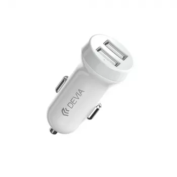 Auto-Ladegerät Devia Smart Series Lightning 5V 3,1A Dual USB Weiß