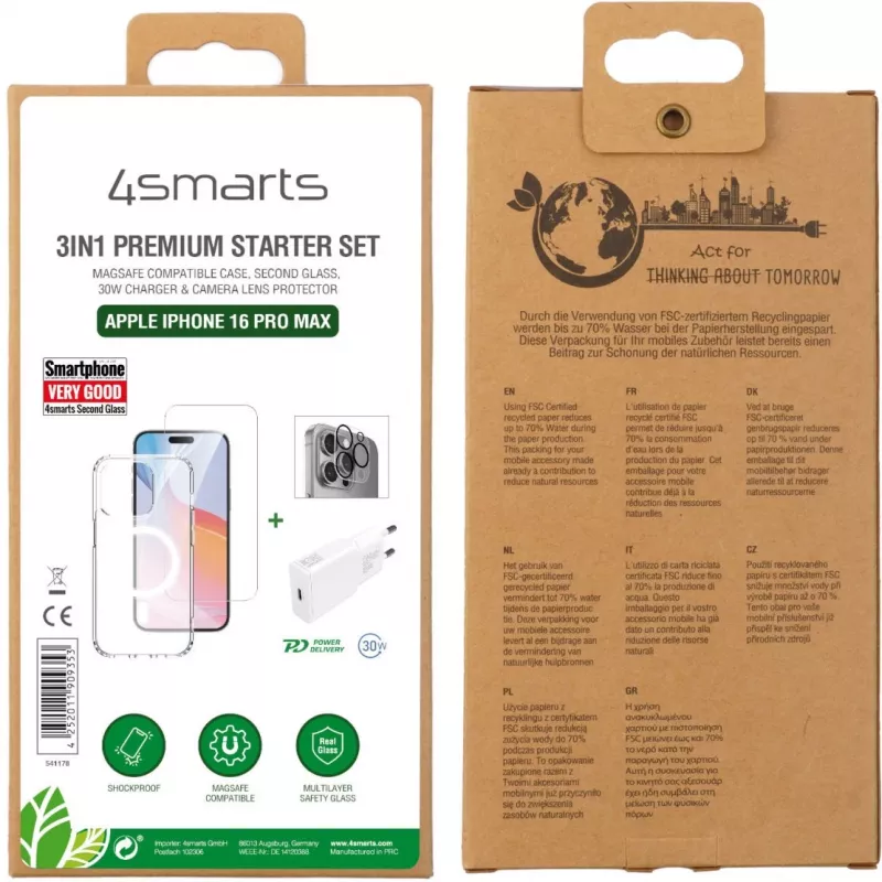 Indoor-Ladegerät 4smarts 541178 Transparent Weiß Schnellladung USB Type-C