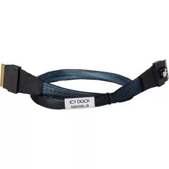ICY DOCK - MB4026L-B - SlimSAS 4i SFF-8654 auf OCuLink 4i SFF-8611 Kabel – 0,5 m