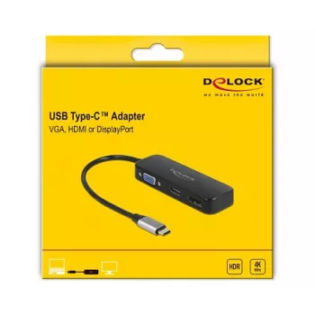 DeLOCK USB Typ-C Adapter auf VGA HDMI DisplayPort 4K 60 Hz