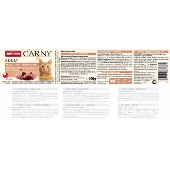 ANIMONDA Carny Adult Huhn, Puten- und Entenherzen - Nassfutter für Katzen - 200g