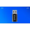 Savio AK-81 Videokabel-Adapter USB Type-C USB Type-A Schwarz