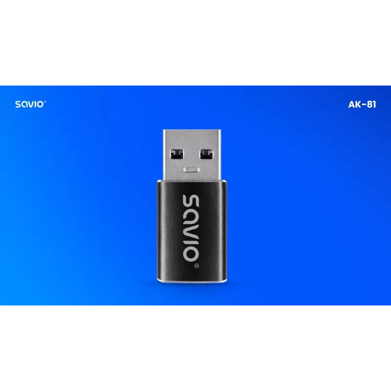Savio AK-81 Videokabel-Adapter USB Type-C USB Type-A Schwarz