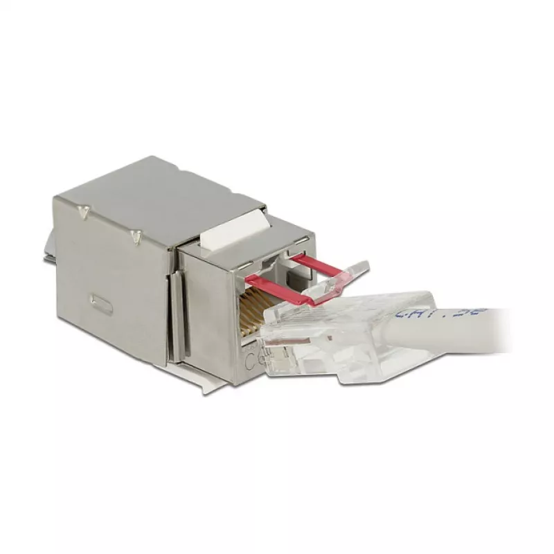 Keystone-Modul DELOCK 86404 – RJ-45 silber, 38,5 × 22,3 × 17,3 mm