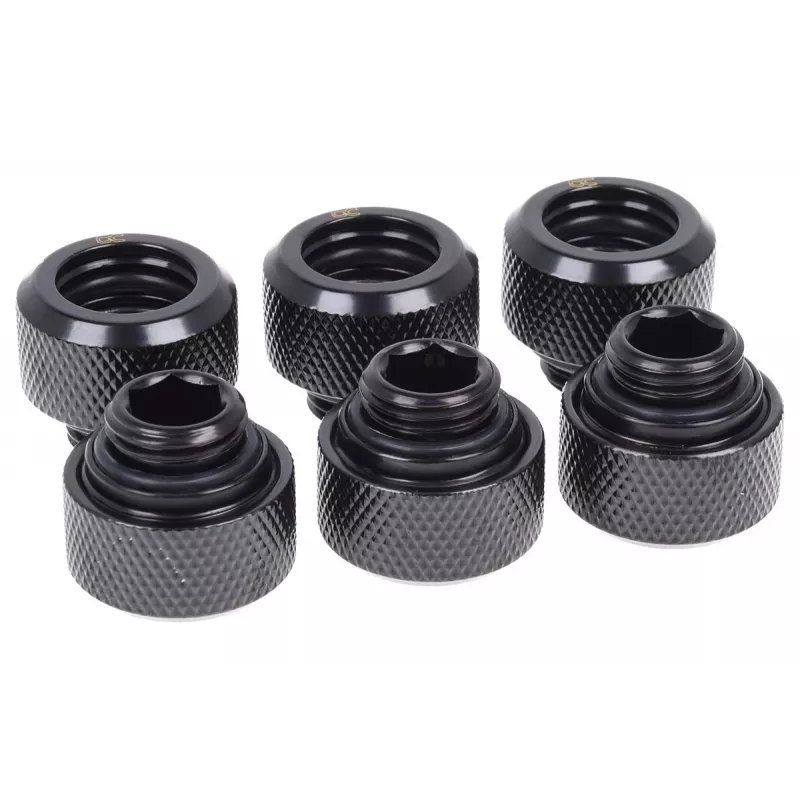 Anschlussset Alphacool 17377 – Messing, schwarz, Höhe 16 mm, Durchmesser 21 mm für Flüssigkeitskühlung