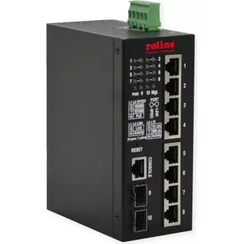 ROLINE Industr. Gigabit Eth. Switch 8x+ 2x dual-speed SFP managed 240W - Switch - 1 Gbps - 10-Port - Power over Ethernet - Managed (21.13.1131)