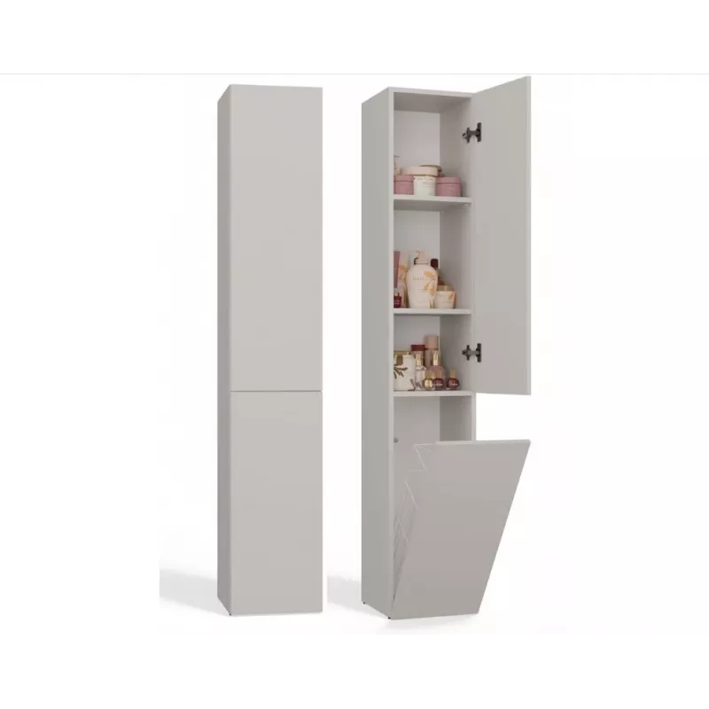 Badezimmerschrank Hochschrank mit Korb Top E Shop NEL IV Kaszmir
