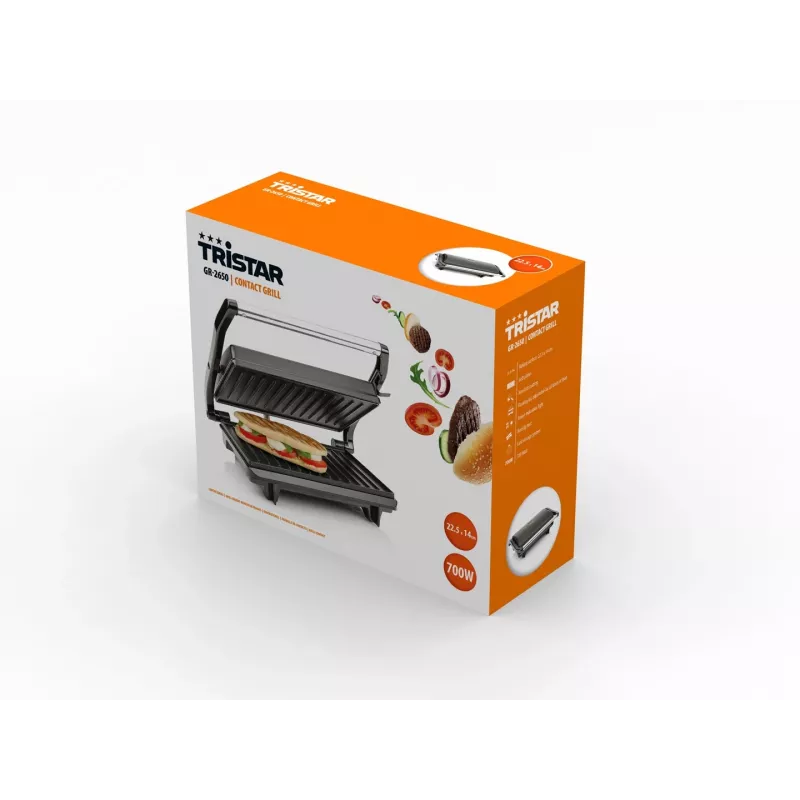 Kontaktgrill Tristar GR-2650 700W Schwarz Edelstahl Rechteckig
