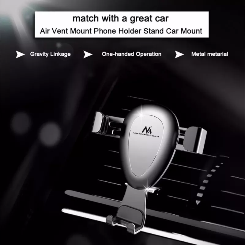 Maclean Autohalterung für Mobiltelefone, universell, für das Lüftungsgitter, Gravity, max. Mittelabstand 90 mm, MC-324