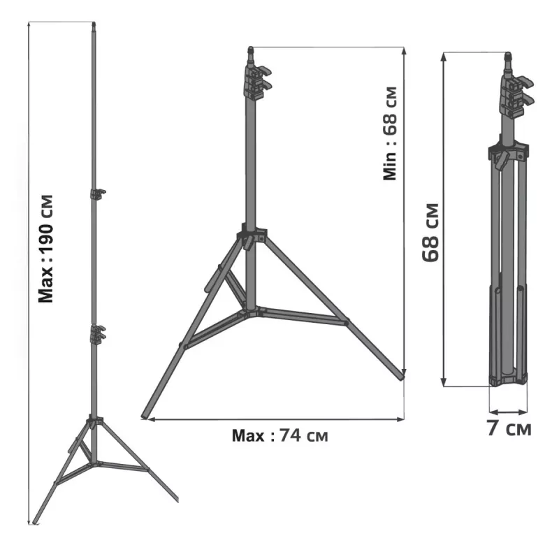 Stativ MACLEAN MC-163 leichtes höhenverstellbares Stativ für Kameras und Smartphones, kompaktes faltbares Design
