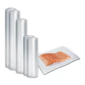 Caso | Folien-Set 3 zum Vakuumieren + Sous-Vide-Garen | 01237 | Abmessungen (B x L) 16 x 23 cm, 20 x 600 cm, 28 x 600 cm, 30 x 600 cm
