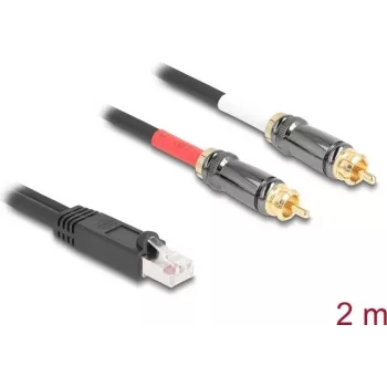 DeLOCK Audiokabel 2 m RJ-45 2 x RCA Schwarz 88171