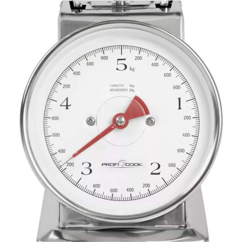 Mechanische Küchenwaage ProfiCook PC-KW 1247 – Edelstahl, 5 kg Kapazität, 1 L Schüssel, Tara-Funktion