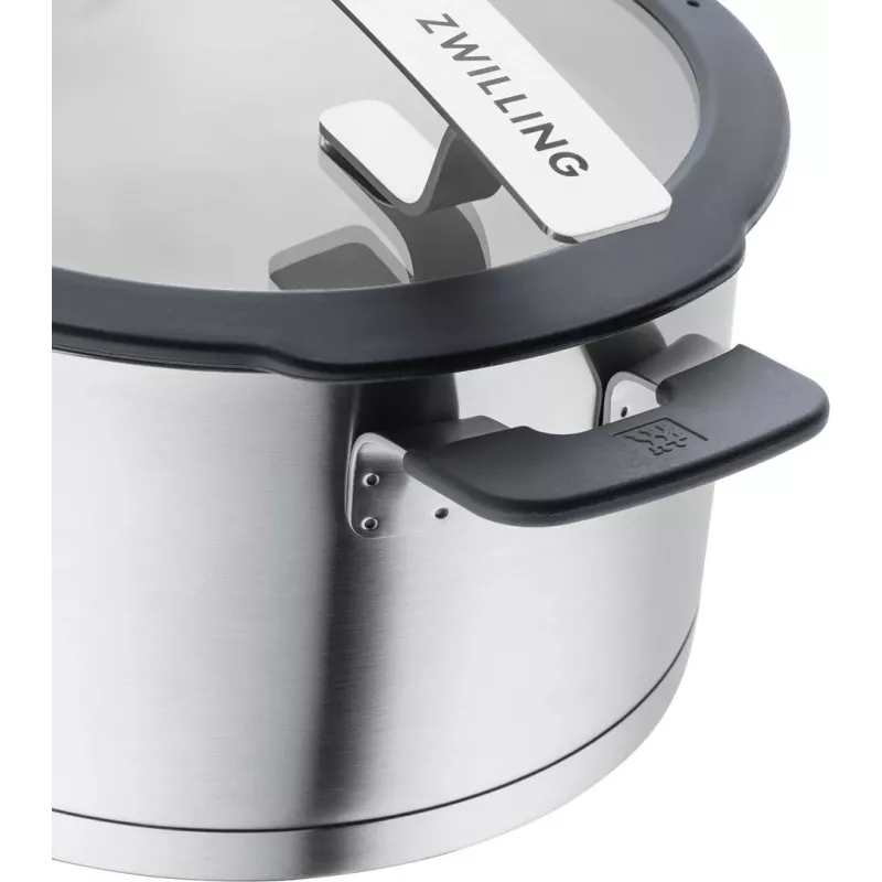 ZWILLING Edelstahl-Topfset SIMPLIFY 5-tlg. – spülmaschinen- & ofenfest, Glasdeckel, geeignet für Keramikkochfelder