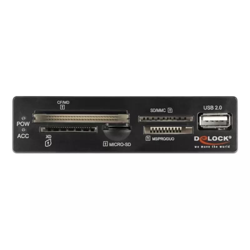 DeLOCK 91708 Kartenleser USB 2.0 Intern Schwarz Grau CF SD MicroSD