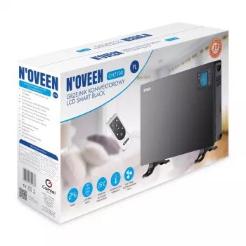 Elektrischer Konvektor-Heizlüfter NOVEEN CH7100 — 2000 W, 3 Leistungsstufen, LCD, Timer, Fernbedienung, schwarz