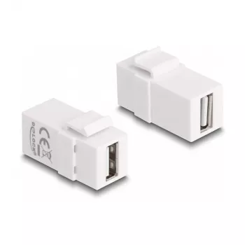 DeLOCK Keystone-Modul USB 2.0 A Buchse auf USB 2.0 A Buchse weiß