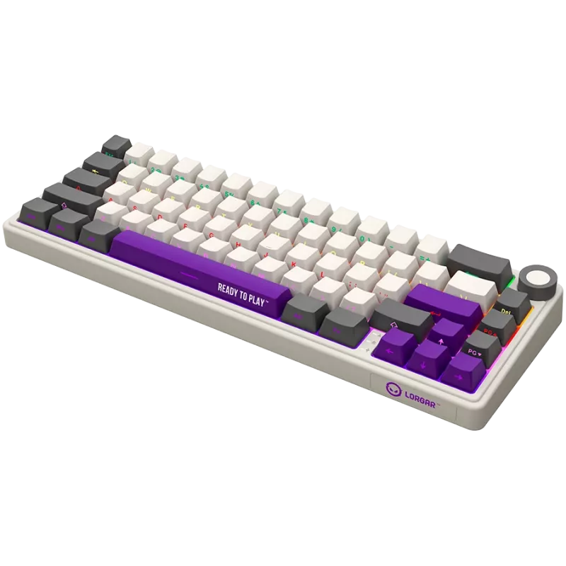 Kabellose mechanische Gaming-Tastatur LORGAR KBP70MW 65%-Layout Beige