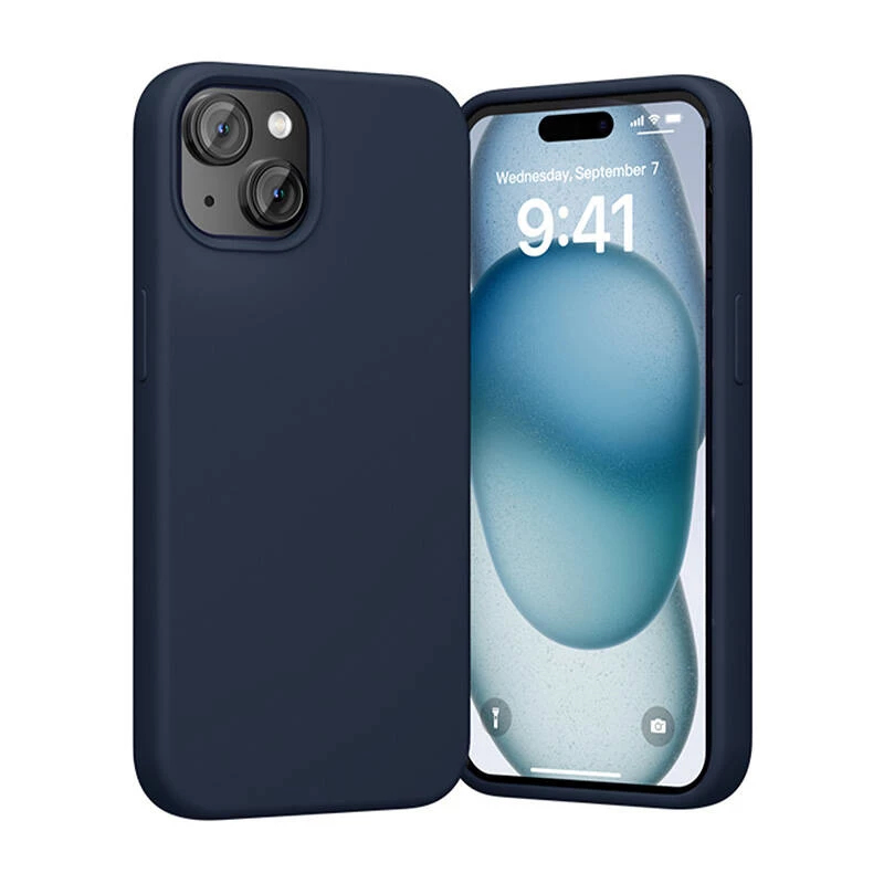 Silikonhülle Vention KUFL0-20 für iPhone 15 Plus, blau – weiche Schutzhülle, schlanke Passform