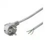 Wentronic Goobay Geerdetes Stromkabel abgewinkelt für Eigenmontage, 1,5 m, Grau - Typ F (Typ F, CEE 7/7) > lose Kabelenden (93975)