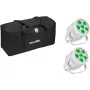 LED-Par-Scheinwerfer EUROLITE Silent Par 6 QCL Floor 2x mit Soft-Bag — kompakter Boden-QCL-LED-Par, 2 Einheiten, Transporttasche