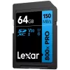 SDXC-Flash-Speicher Lexar 64 GB UHS-I 800xPRO — Klasse 10, U3, V30, 150 MB/s